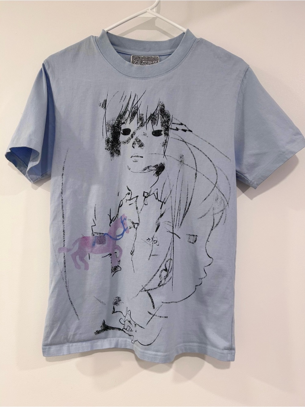 Light Blue Graphic Tee 100% Heavy Weight Cotton Unisex